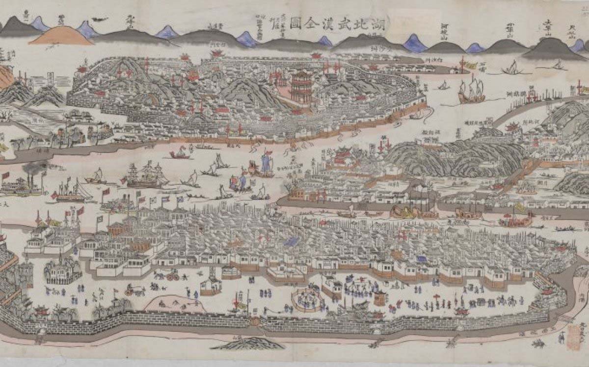 hand inked map of Wuhan