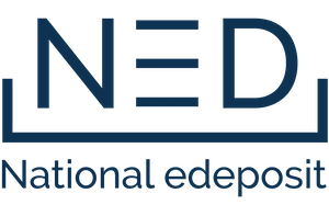 National edeposit logo, which features navy text reading NED
