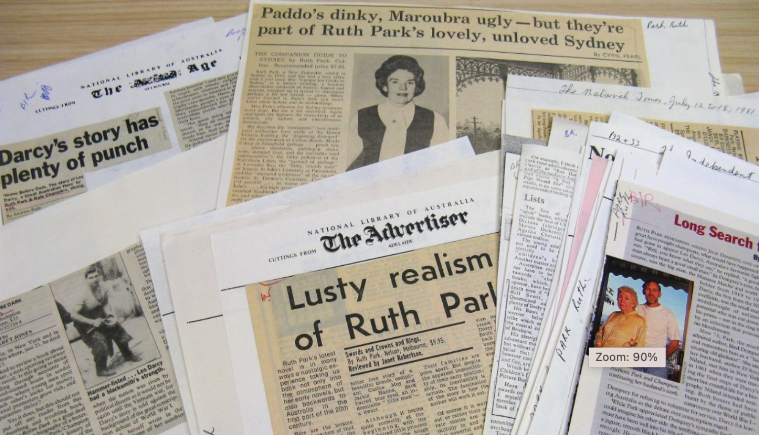 Newspaper clippings of Ruth Clarke book reviews