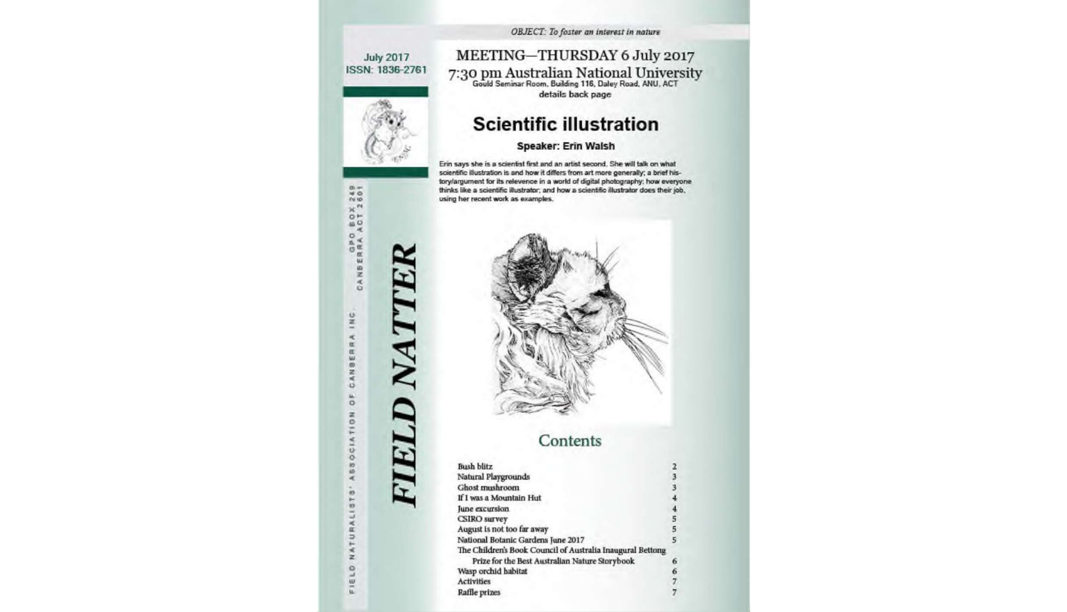 An image of the front page of a scientific newsletter titled “Field Natter”.