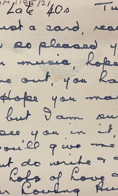 Back of an old postcard with a long message from an aunt to her niece.