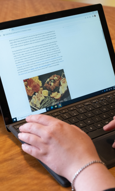 Laptop with a blog on the screen