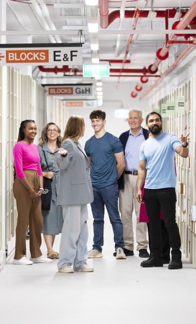 Group exploring the stacks
