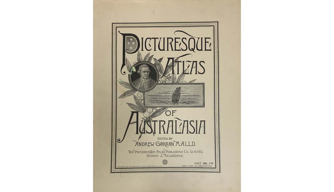 black and white front plate of the picturesque atlas