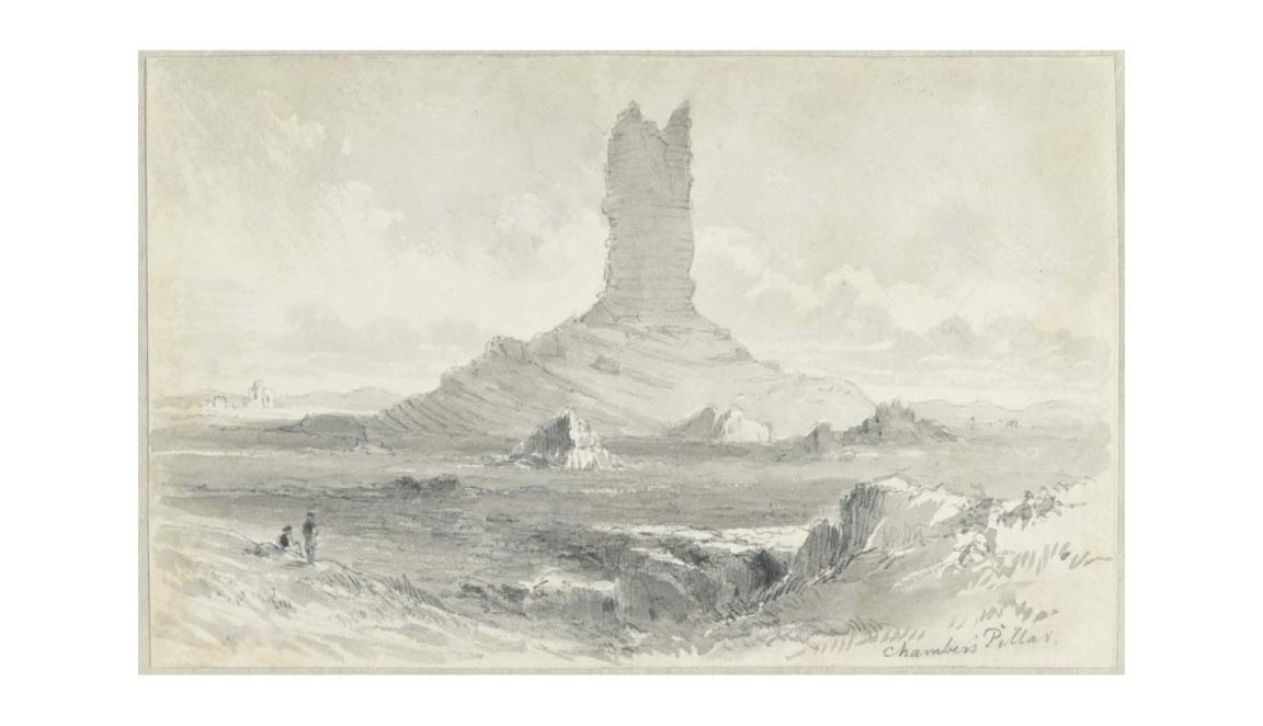 drawing for the engraving facing p.151 of: Journals of John McDouall Stuart 
