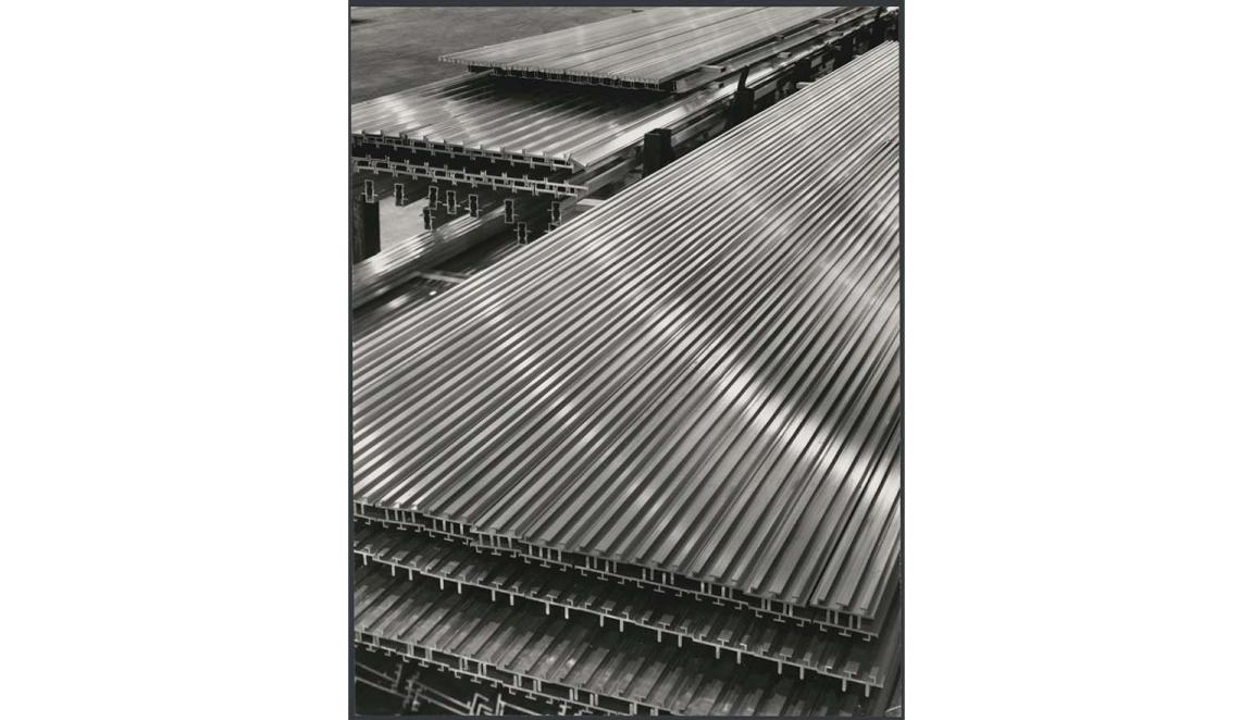 multiple stacks of aluminium profiles