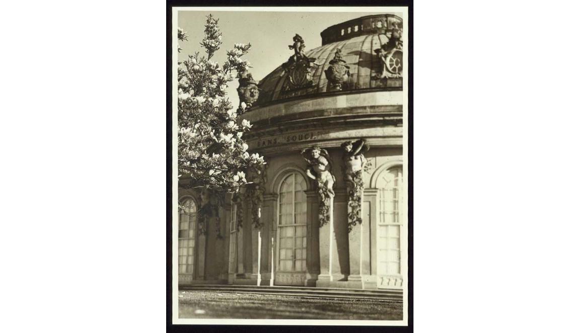 photo of the front of 'Schloss Sans Souci', Postdam, near Berlin, 1936