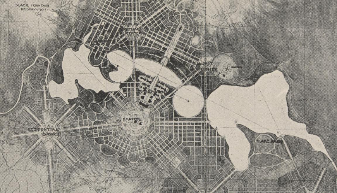 Print showing an early plan for Canberra