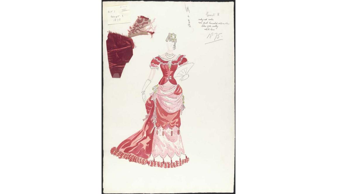 Costume design for Guest 8 from a J.C. Williamson production, 1875