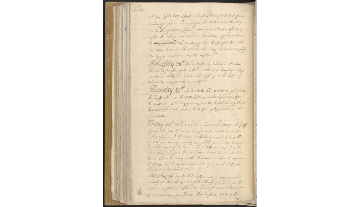 handwritten yellowed page
