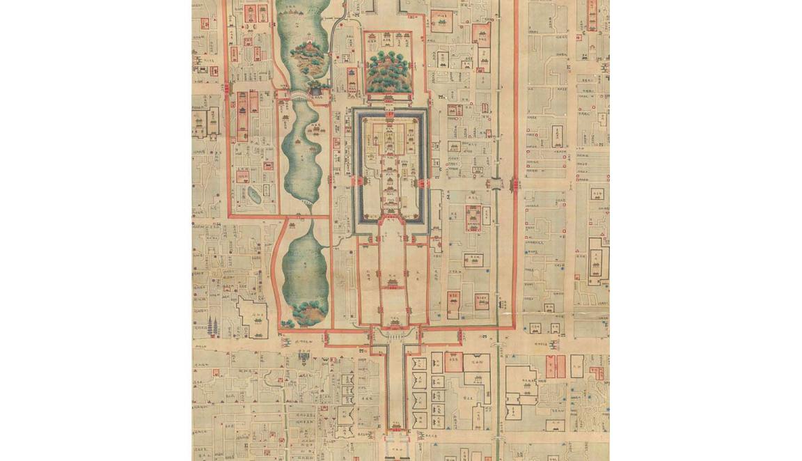 hand inked map of Beijing
