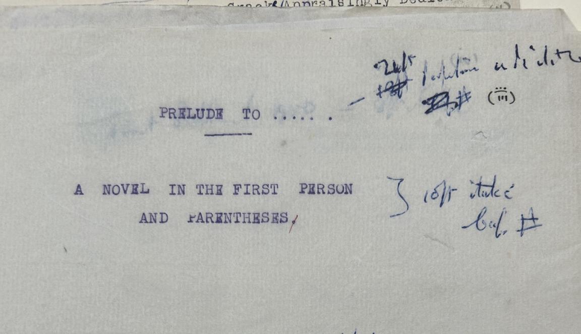 A typewritten cover page with handwritten annotations 