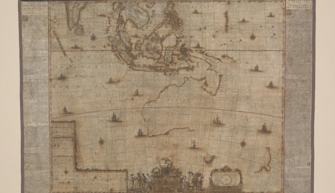 A hand drawn map depicting the Nona Archipelagi Orientalis Tabvla