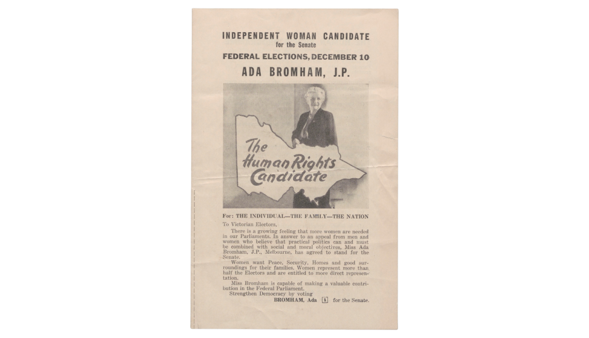 Flyer for Ada Bromham