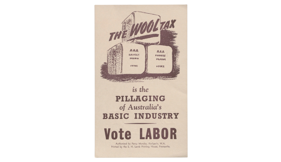Labour Party pamphlet on the wool tax