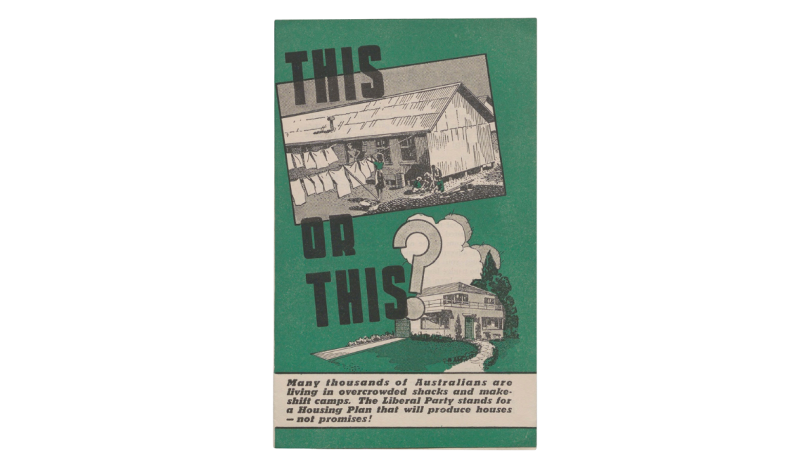 Liberal Party pamphlet for a housing plan