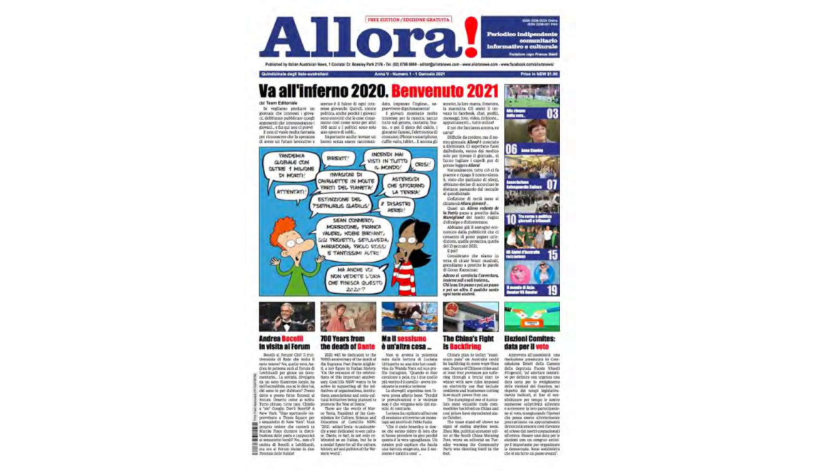 First page of an Italian-Australian newsletter