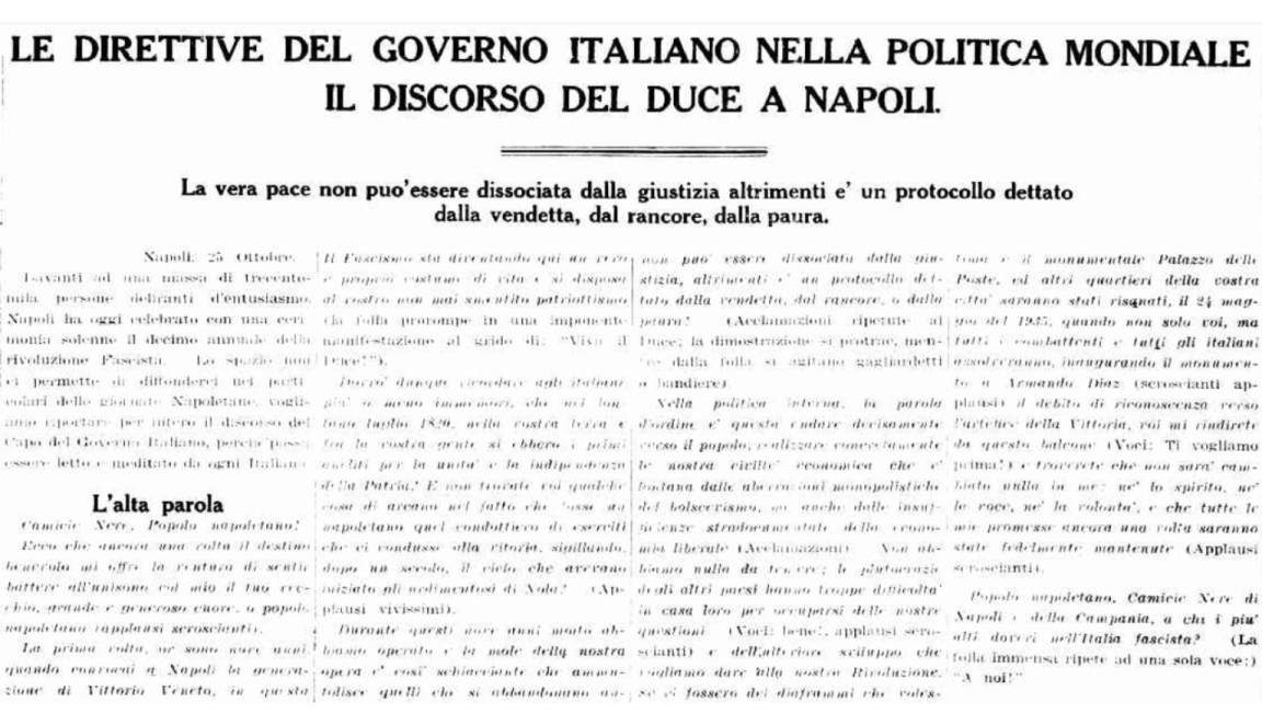 Newspaper article in Italian