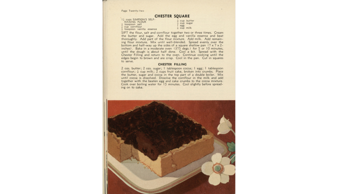 Illustration and recipe for Chester Square. 