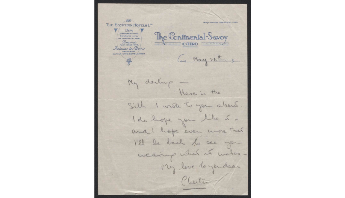 Handwritten letter, written in cursive