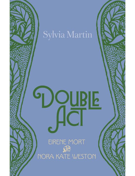 Cover of book 'Double Act' which fetures green patterns on a blue background