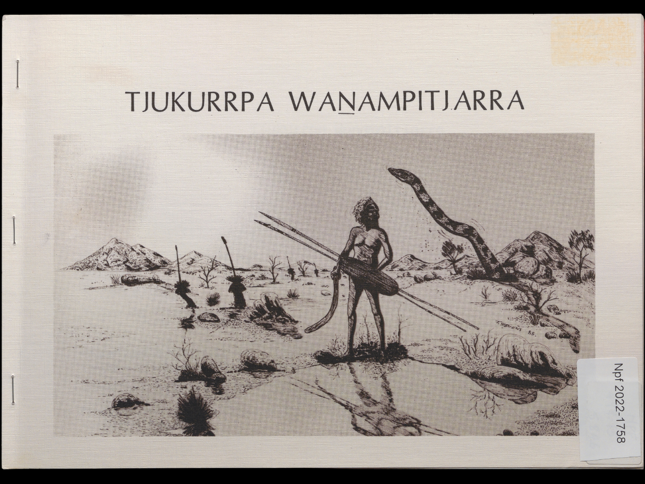 The cover of a book featuring an illustration of a man in the foreground looking over his shoulder. A large snake is coming out of the ground behind him. 