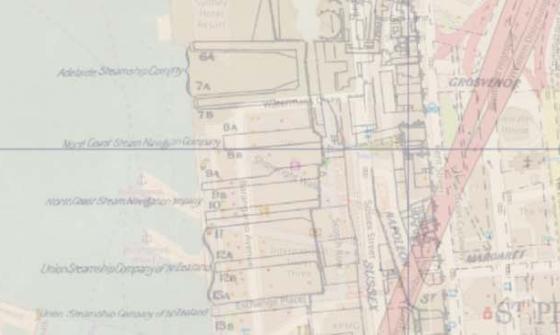 Screenshot showing part of the Port of Sydney in 1919