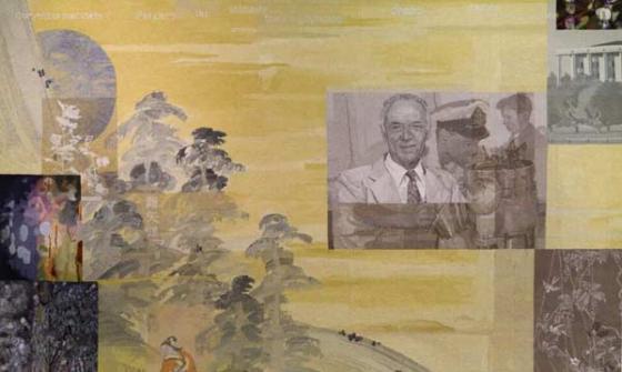 A tapestry titled 'Finding Kenneth Myer'