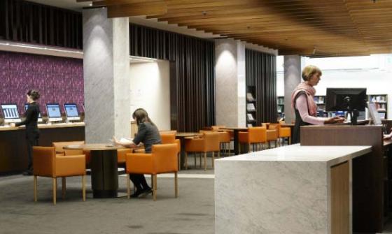 People in the Main Reading Room at the Library