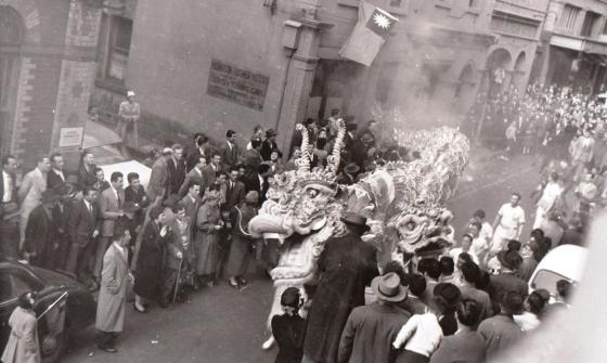 Welcome parade for Olympic team from Republic of China (Taiwan) Melbourne 1956.