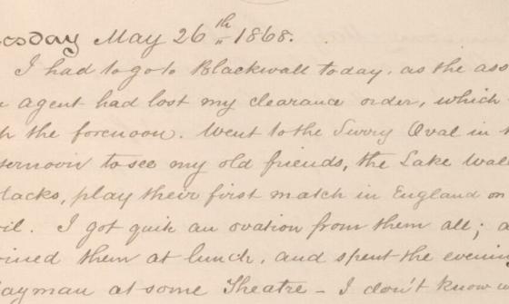 A handwritten diary entry in an old fashioned script.