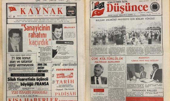 The front pages of two different Turkish language newspapers.