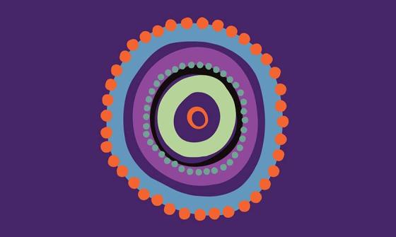 First Nations art on a purple background