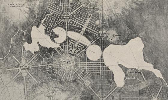 Print showing an early plan for Canberra