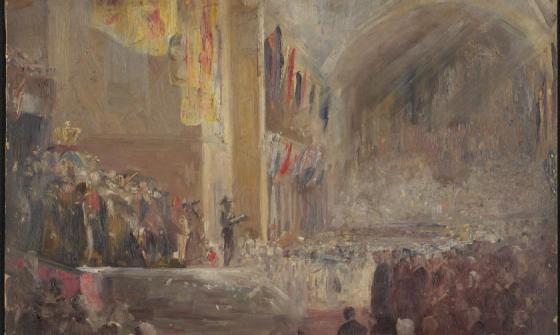 Painting of the opening of Federal Parliament in 1901