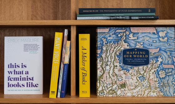 Books on a bookshelf