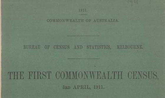Cover of the first Commonwealth census, 1911