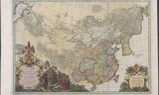 french hand inked map of China and Tibet