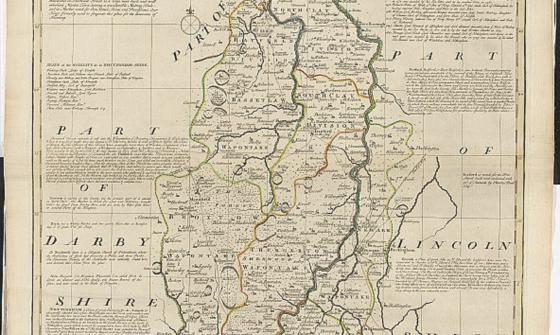 A map showing nottinghamshire