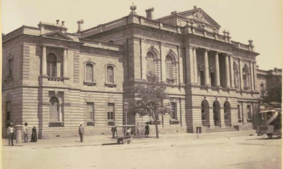 sepia photo of the Supreme Court in Adelaide in the late 1800s