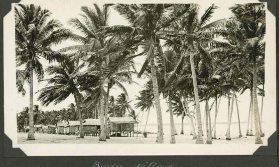 sepia photo of an island village
