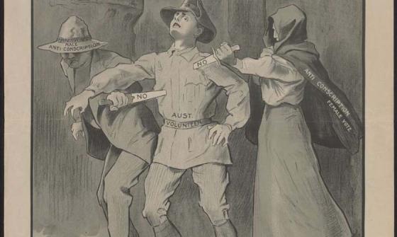 Conscription referendum poster 'The crime of those who vote 'no''