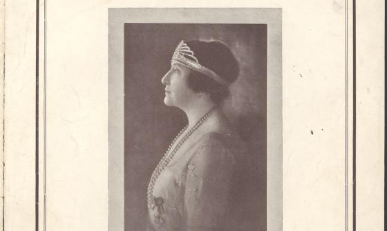Cover of the program with Dame Nellie Melba's portrait wearing a tiara 