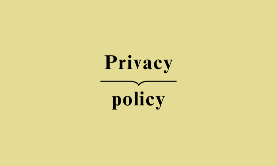 Black text reading 'Privacy policy' on a yellow background
