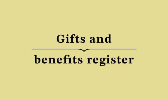 Gifts and benefits register