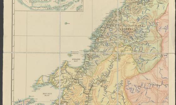 a coloured map of British North Borneo