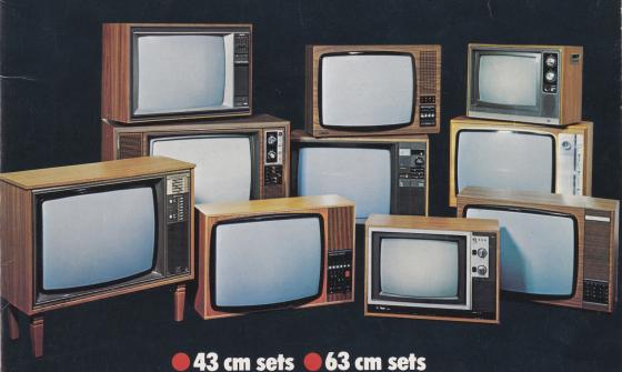 A publication showing a range of new colour televisions with the words Colour TV, what to look for when buying a set