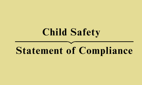 A banner that reads Child safety - Statement of Compliance