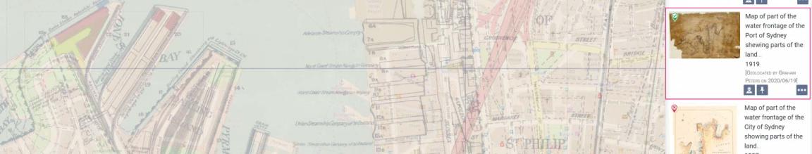 Screenshot showing part of the Port of Sydney in 1919