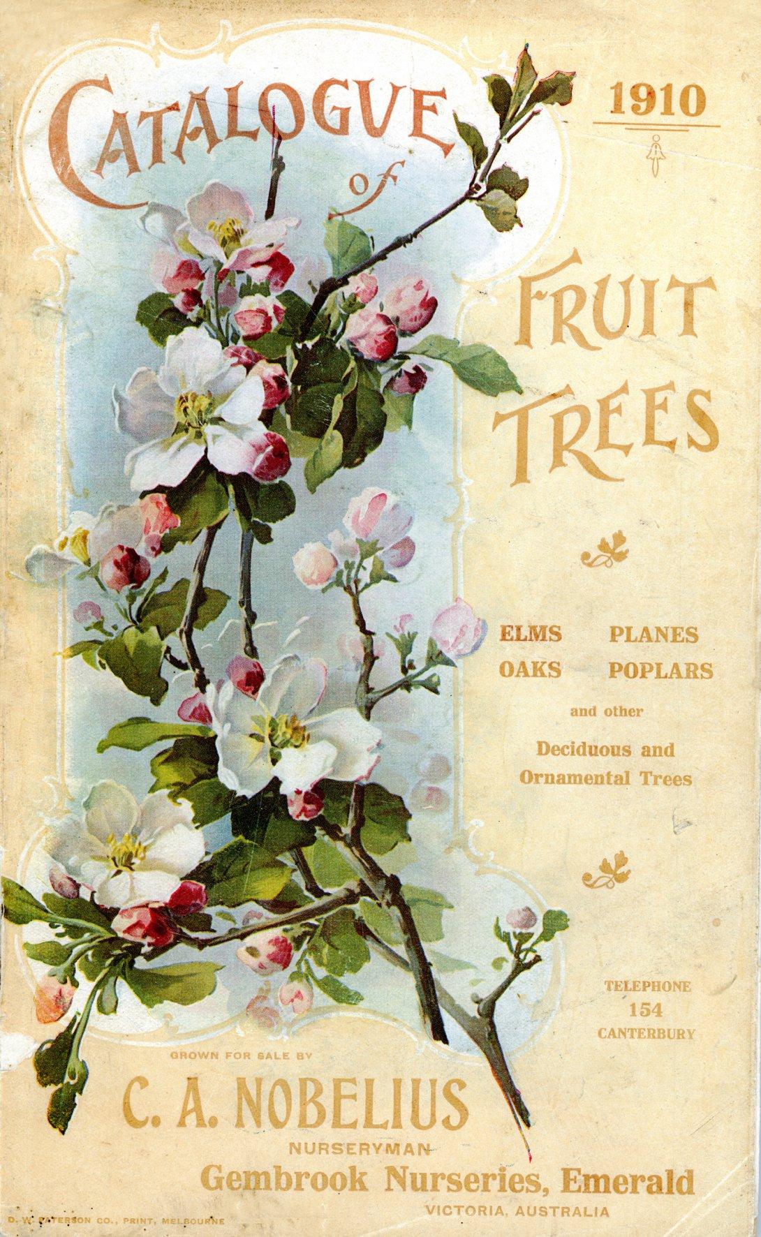 C.A. Nobelius Catalogue of Fruit Trees, 1910